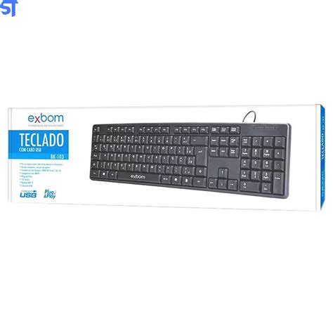 Teclado USB Ergonômico Slim Standard ABNT2 Padrão Brasileiro 03064