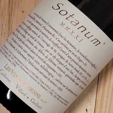 Sotanum 2021 Les Vins De Vienne La Vieille Reserve