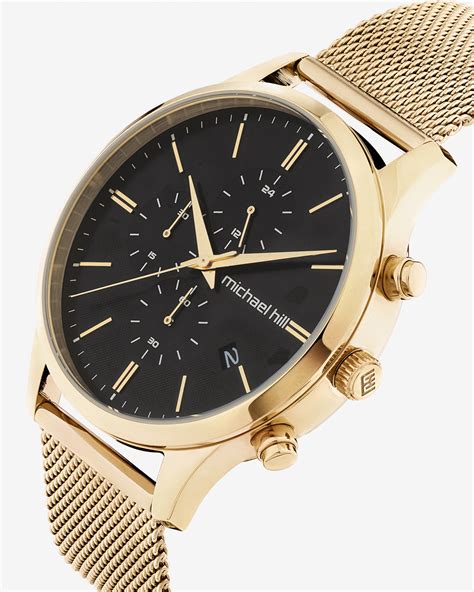 Mens Chronograph Watch In Gold Tone Stainless Steel