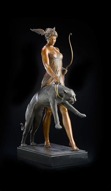 Goddess of the Hunt by Michael Parkes - Bronze Sculptures