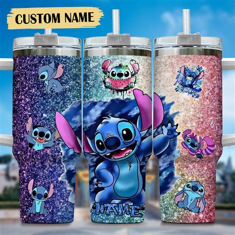 Lilo And Stitch Cartoon Custom Stanley Quencher Oz Stainless Steel