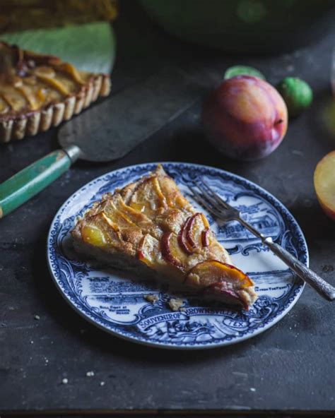 Plum Tart With Mascarpone Cane Syrup And Honey Glaze Kitchen Wrangler