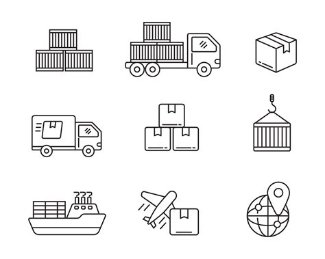 Set Of Logistics Icon In Linear Style On Isolated Background 22661402