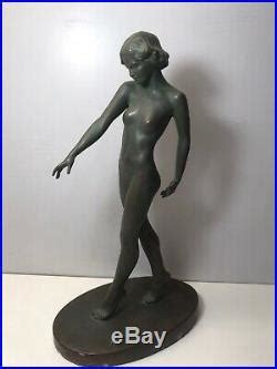 Vintage Art Deco Style Nude Lady Statue Old Virginia Morris Pollak Alva