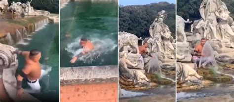 Reggia Di Caserta Entra Con L Auto Nel Parco E Fa Un Tuffo Nella Fontana