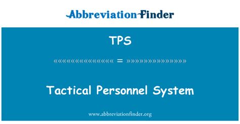 TPS Definición Sistema táctico personal Tactical Personnel System