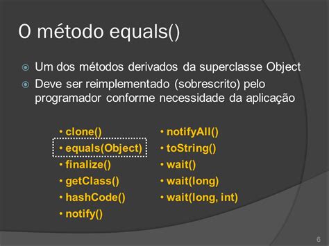 Os M Todos Equals E Hashcode Ppt Carregar