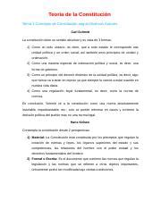 Apuntes de Teoria de la Constitución docx Teoría de la Constitución