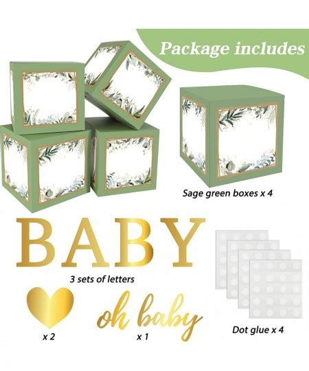 Sage Green Baby Boxes Pcs Balloon Boxes With Letters Birthday