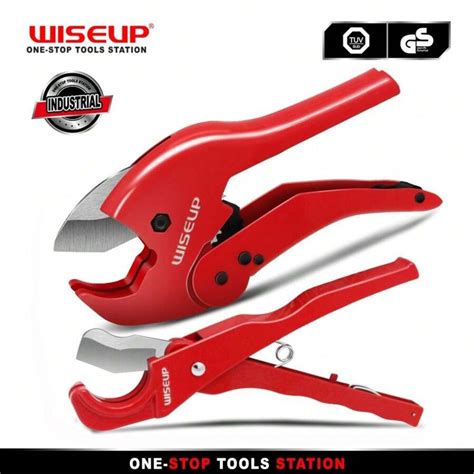 WISEUP Ratchet PVC Pipe Cutter Heavy Duty PPR Plastic Tube Cutting Tool