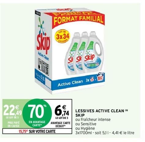 Promo Lessives Active Clean Skip chez Intermarché