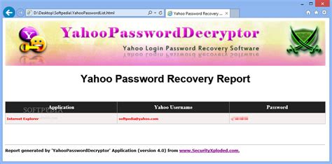 Yahoo Password Decryptor Portable 4 0 Download Review Screenshots