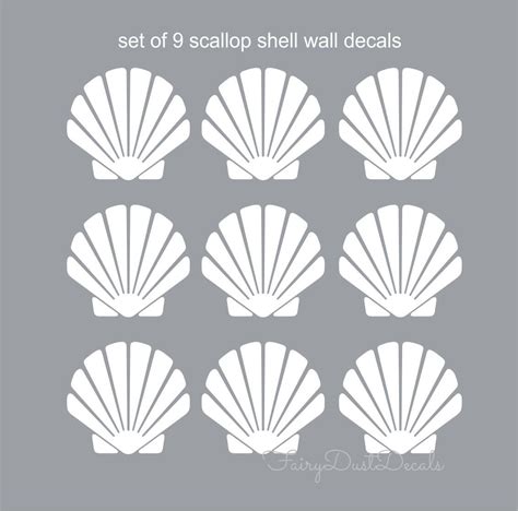 Here Is A Set Of 9 Scallop Shell Design Wall Decals Description From