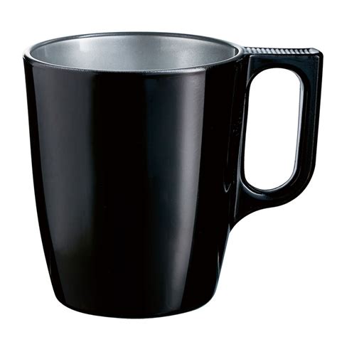 Luminarc Flashy Breakfast Black Glass Mug Cl Brycus