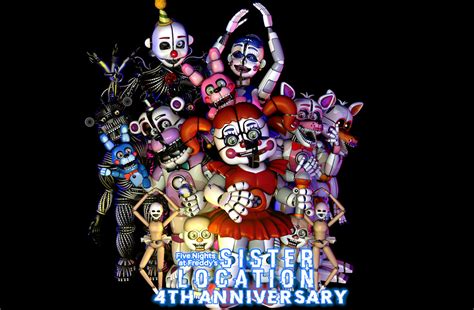 C4d Fnaf Sister Location 4th Anniversary By Tinar25 On Deviantart