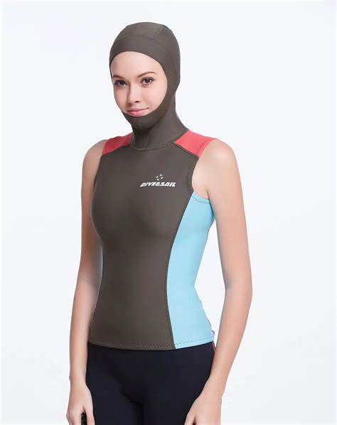 2mm Neoprene Women S Wetsuit Sleeveless Hooded Vest Jacket Top With