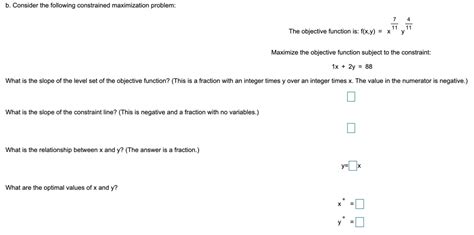 Solved B Consider The Following Constrained Maximization Chegg