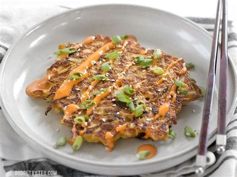 Savory Cabbage Pancakes Okonomiyaki Budget Bytes