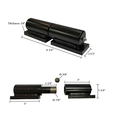 6 Ball Bearing Gate Barrel Hinge With Plate 1 8 NPT Grease Zerk