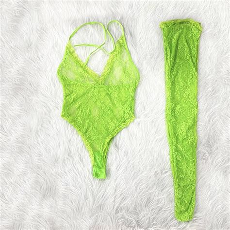 Shop Our Women S Sexy Lingerie Collection Deep V Neck Bodysuit With Lace