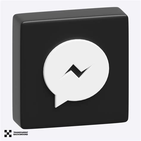 Premium PSD | Facebook Messenger Social Media Icon 3D