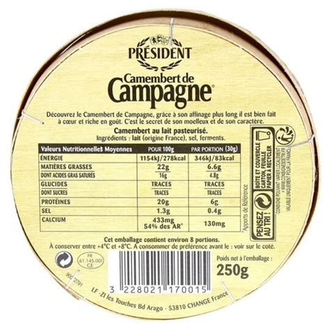 Camembert De Campagne President La Boite De G Prix Carrefour