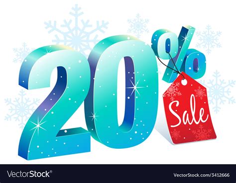 Winter Sale 20 Percent Off Royalty Free Vector Image