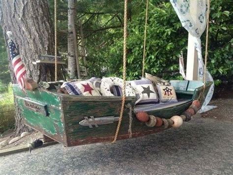 Repurposed boat turned into a swing~ Outdoor Bed, Outdoor Spaces ...