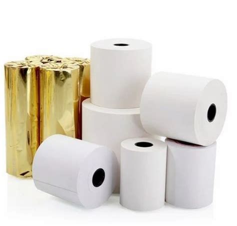 3 Inch Plain White Thermal Paper Billing Roll GSM 70 GSM At 38 Roll