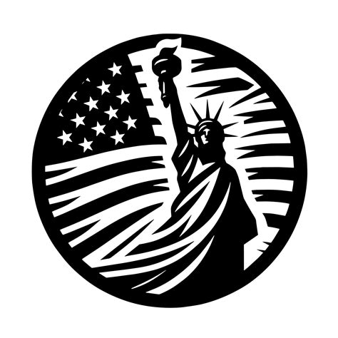 Black and White Illustration of the USA Flag 43619114 Vector Art at ...