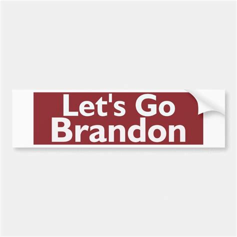 Lets Go Brandon Simple Red Bumper Sticker Zazzle