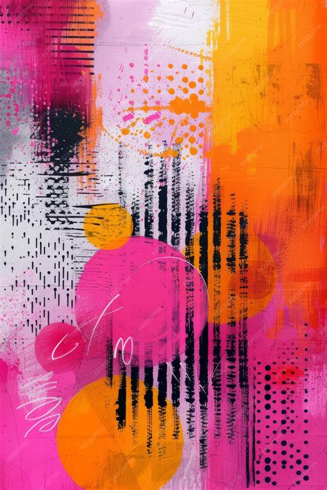 Premium Photo Pink And Orange Abstract Painting