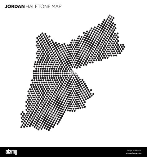 Jordan Country Map Made From Radial Halftone Pattern Stock Vector Image