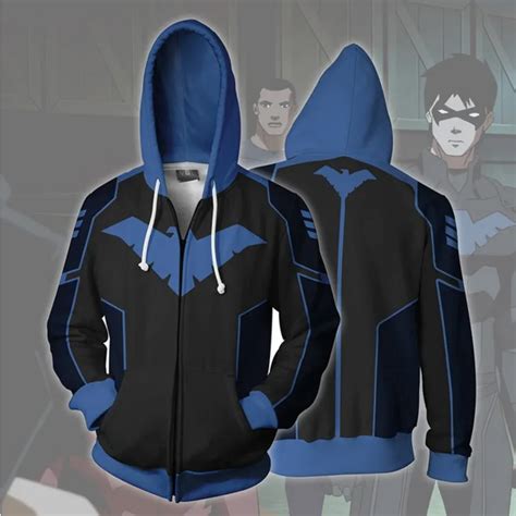 Moletom capuz cosplay casual super herói pau cinza robin nightwing