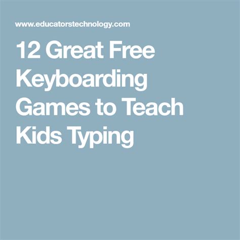 12 Great Free Keyboarding Games to Teach Kids Typing Computer Lab Classroom, Gaming Computer ...