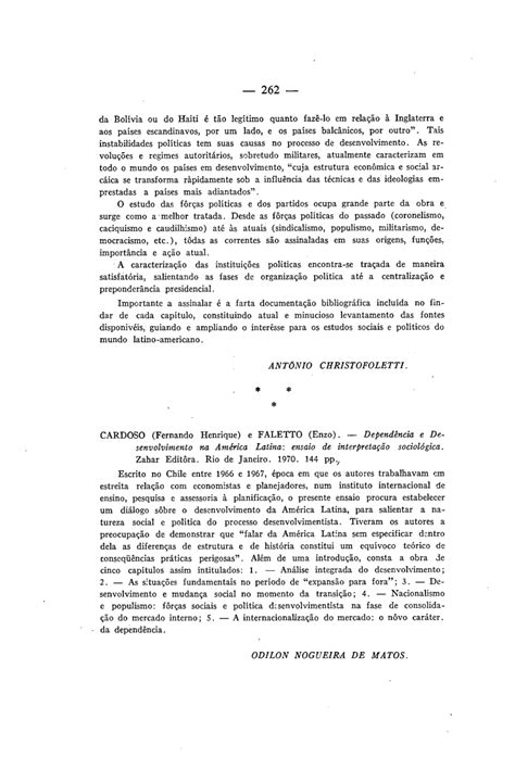 Pdf Resenha De Depend Ncia E Desenvolvimento Na Am Rica Latina