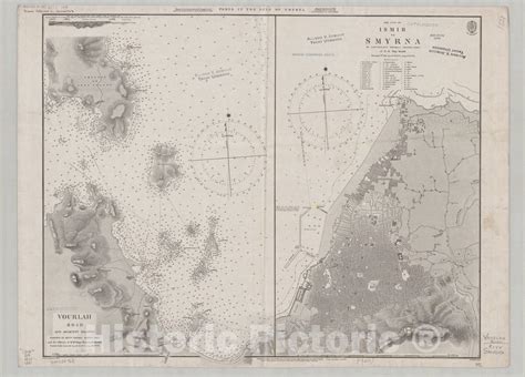 Map Gulf Of Izmir Turkey Ports In The Gulf Of Smyrna Antique