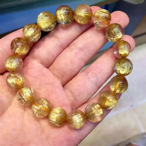 Free Shipping Mm Natural Gold Rutilated Titanium Quartz Crystal Beads