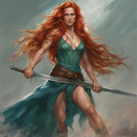 DreamUp Creation Red Haired Warrior Woman by CrazyGamerDragon64 on ...