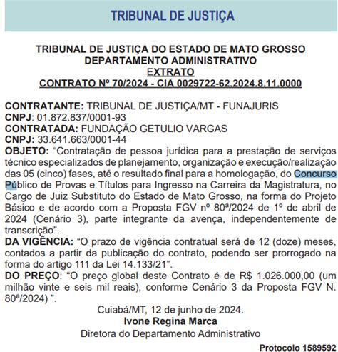 Concurso TJ MT Juiz Banca Contratada Veja