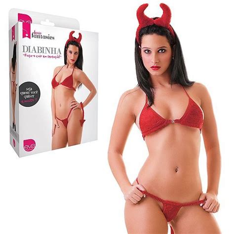 Mini Fantasia Er Tica Diabinha Ad O E Eva Sex Shop Amor De Luxo O