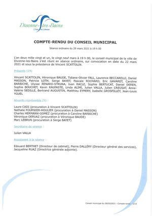 Calaméo Compte rendu du conseil municipal 29 mars 2021