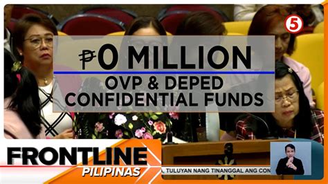 Confidential Funds Ng Ovp Deped Da Dfa Dict Tinanggal Ng Kamara