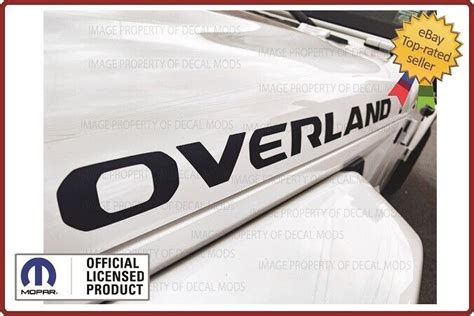 Set Jeep Gladiator Overland Hood Vinyl Decals Graphics Stickers Flat Black Sj8y9 Ebay