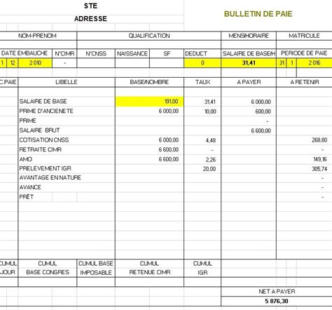 Exemple De Fiche De Paie Excel Financial Report Porn Sex Picture Hot