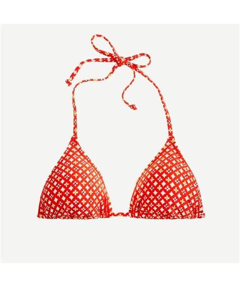 J Crew J Crew String Bikini Top In Sunset Geo Print Wear