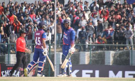 Nepal Register Thrilling Three Wicket Victory Over Scotland Nepal Press