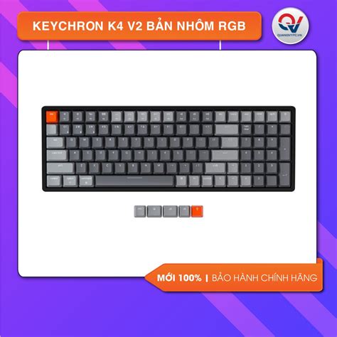 Bàn phím cơ Keychron K4 v2 Nhôm led RGB có Hot Swap Gateron Switch CHÍNH HÃNG Shopee Việt Nam