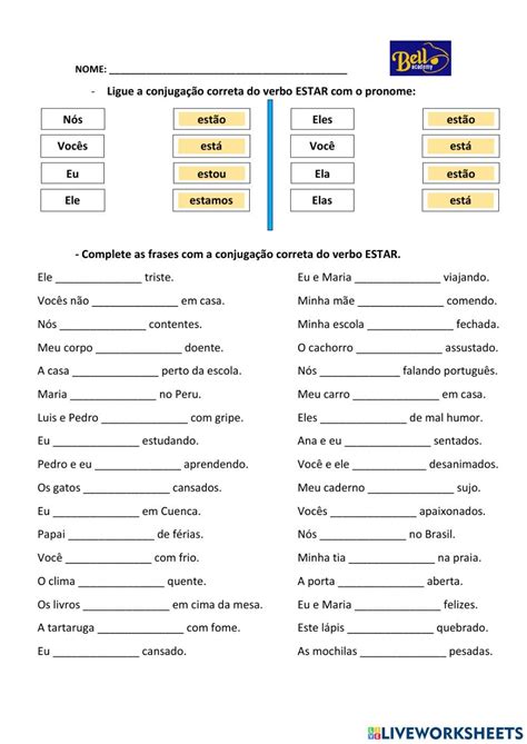 Conjuga el verbo ESTAR en español