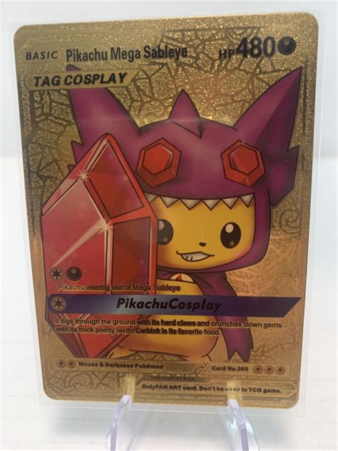 Pokemon Pikachu Mega Sableye Tag Cosplay Gold Foil Card Values MAVIN